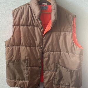 Vintage Sundance Brown and Orange Quilted Vest